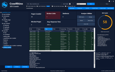 Screenshot of the application CrawlRhino SEO Crawler - #1