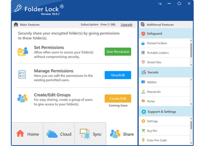Screenshot of the application Folder Lock - #1