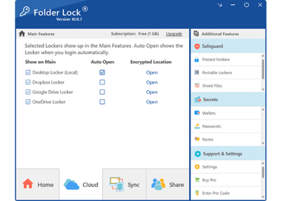 Screenshot of the application Folder Lock - #3