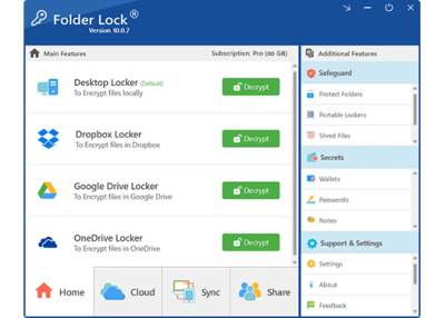 Screenshot of the application Folder Lock - #4