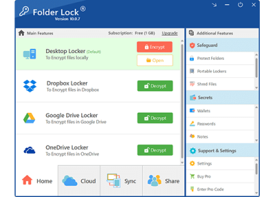 Screenshot of the application Folder Lock - #5