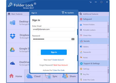 Screenshot of the application Folder Lock - #6
