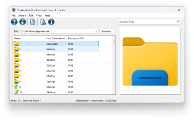 Screenshot of the application Icon Extractor - #1