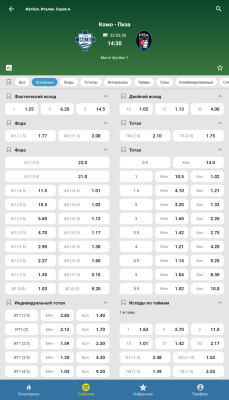 Screenshot of the application BetCity - #4