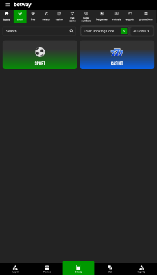 Screenshot of the application Betway - #1