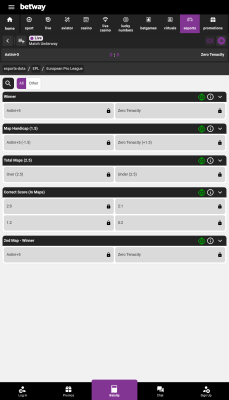 Screenshot of the application Betway - #4