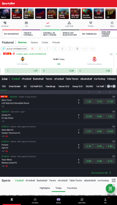 Screenshot of the application SportyBet - #1