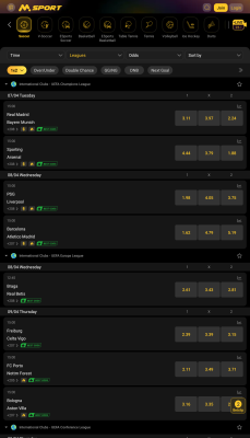 Screenshot of the application MSport - #2