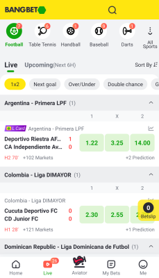 Screenshot of the application Bangbet - #3