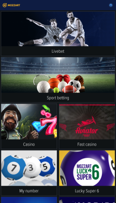 Screenshot of the application Mozzartbet - #1