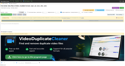 Screenshot of the application VideoDuplicateCleaner - #1