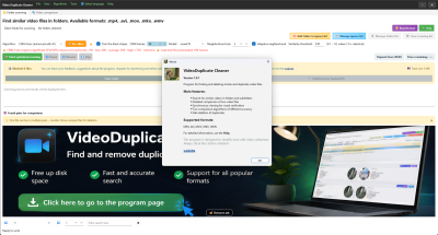 Screenshot of the application VideoDuplicateCleaner - #2