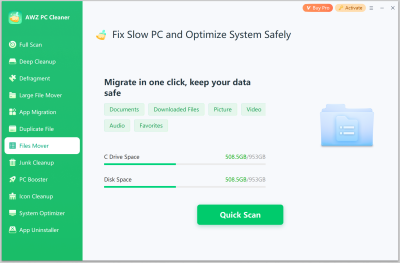 Screenshot of the application AWZ PC Cleaner - #3