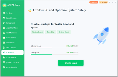 Screenshot of the application AWZ PC Cleaner - #4