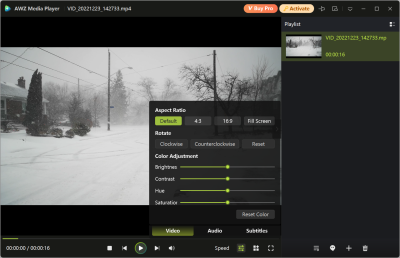 Screenshot of the application AWZ Media Player - #2