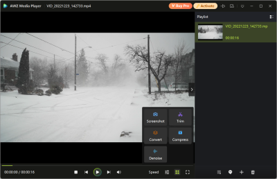 Screenshot of the application AWZ Media Player - #3