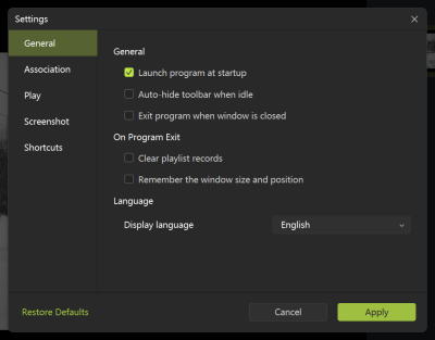 Screenshot of the application AWZ Media Player - #4