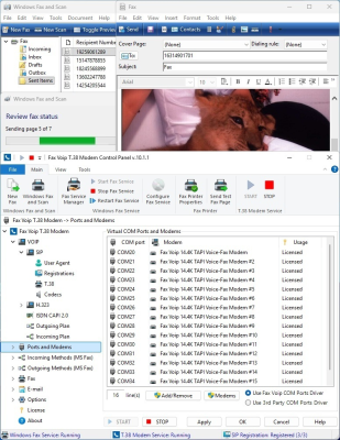 Screenshot of the application Fax Voip T.38 Modem - #2