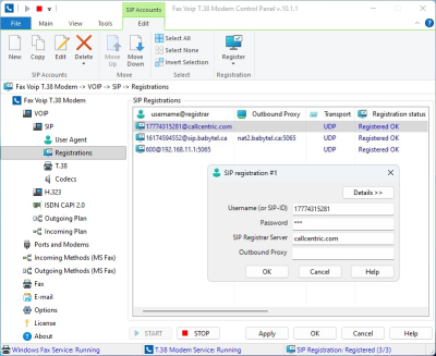 Screenshot of the application Fax Voip T.38 Modem - #4