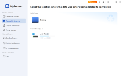 Screenshot of the application MyRecover - #2