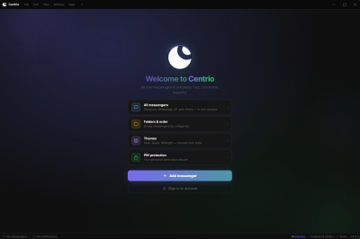 Screenshot of the application Centrio - #1