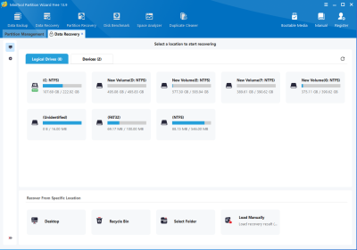 Screenshot of the application MiniTool Partition Wizard Free - #2