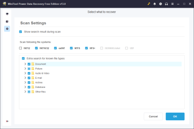 Screenshot of the application MiniTool Power Data Recovery Free Edition - #4