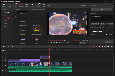 Screenshot of the application MiniTool MovieMaker Free - #3