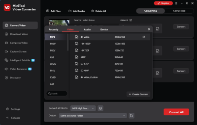 Screenshot of the application MiniTool Video Converter - #1