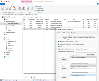 Screenshot of the application Fax Voip T.38 Console - #5