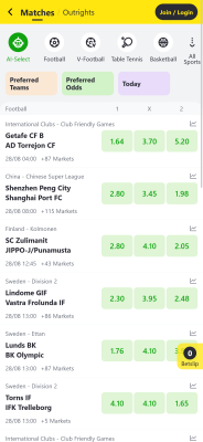 Screenshot of the application Bangbet - #3
