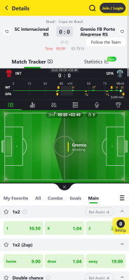 Screenshot of the application Bangbet - #4