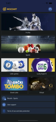 Screenshot of the application MozzartBet - #1