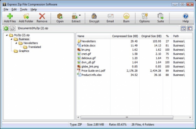 Screenshot of the application Express Zip Plus - #2