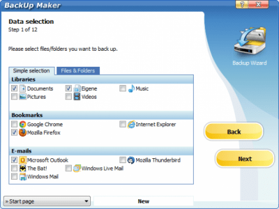 Screenshot of the application BackUp Maker - #1