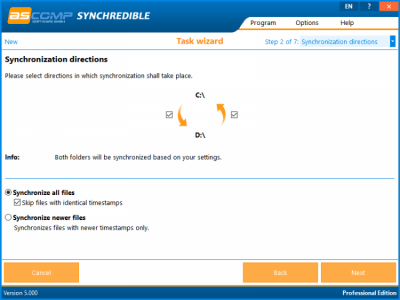 Screenshot of the application Synchredible - #1