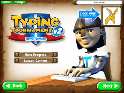 Screenshot of the application Typing Tournament - #3