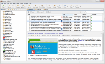 Screenshot of the application RSSOwl - #4