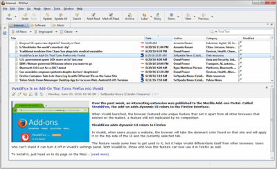 Screenshot of the application RSSOwl - #5