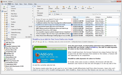 Screenshot of the application RSSOwl - #6