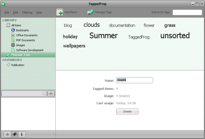 Screenshot of the application TaggedFrog Portable - #2