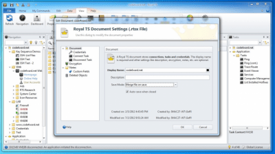 Screenshot of the application Royal TS - #3