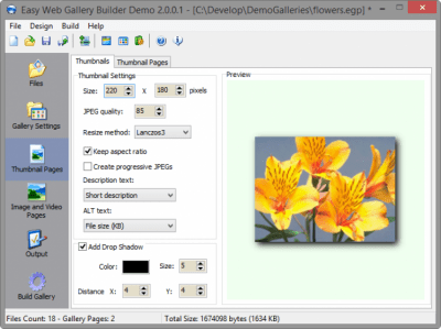Screenshot of the application Easy Web Gallery Builder - #2