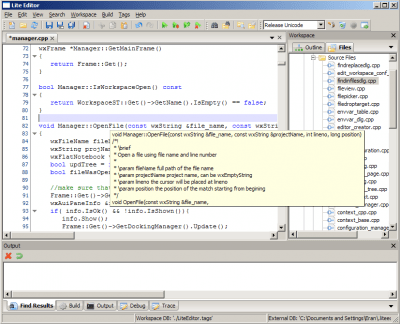 Screenshot of the application CodeLite - #3