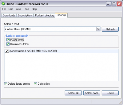 Screenshot of the application Juice Receiver - #4