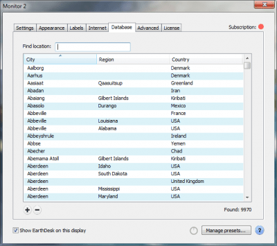 Screenshot of the application EarthDesk - #3