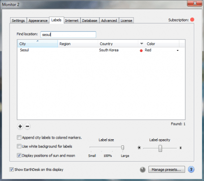 Screenshot of the application EarthDesk - #5