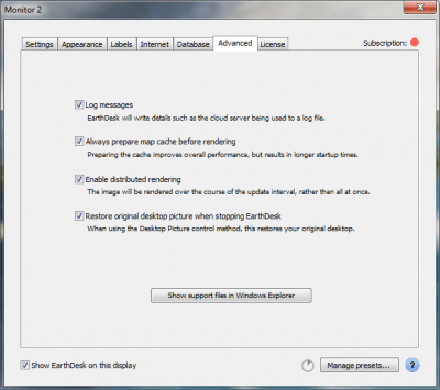 Screenshot of the application EarthDesk - #7