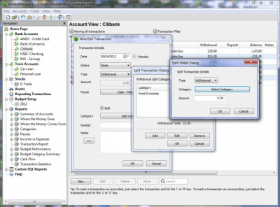 Screenshot of the application Money Manager Ex for Windows - #5