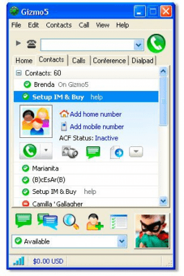 Screenshot of the application Gizmo5 - #1